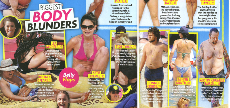 Illustration for article titled This Week In Tabloids: The Hideously Cruel 'Worst Beach Bodies' Issue